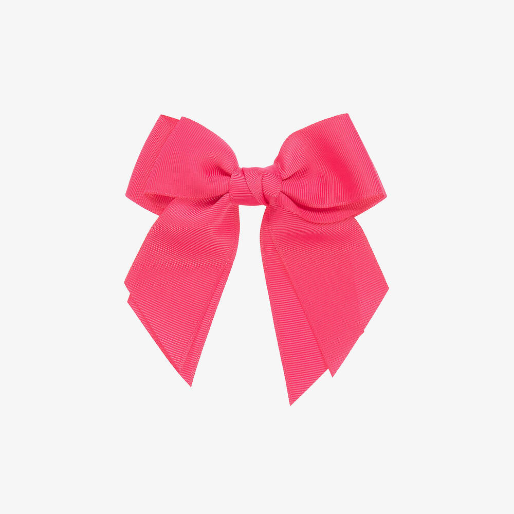 Abel & Lula - Girls Pink Bow Hair Clip (12cm) | Childrensalon