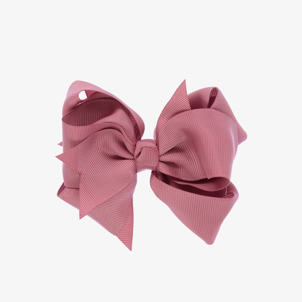 Abel & Lula - Girls Pink Bow Hair Clip (12cm) | Childrensalon