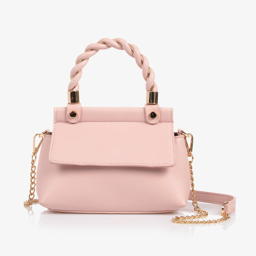 Abel & Lula - Girls Pink Faux Leather Handbag (20cm) | Childrensalon