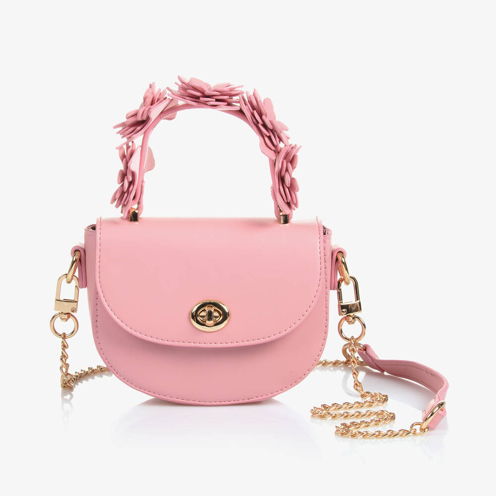 Abel & Lula - Girls Pink Floral Handbag (15cm) | Childrensalon