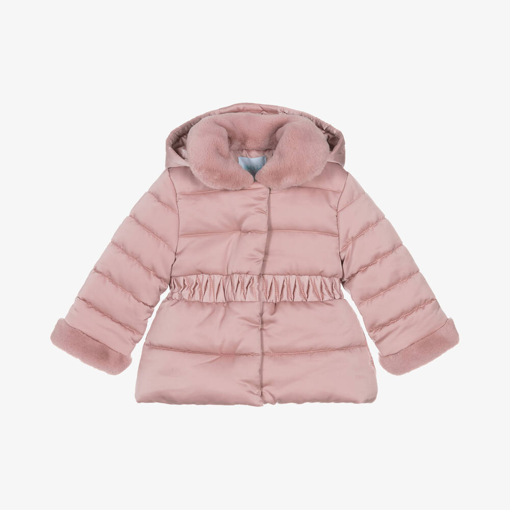 Abel & Lula - Girls Pink Puffer Jacket | Childrensalon