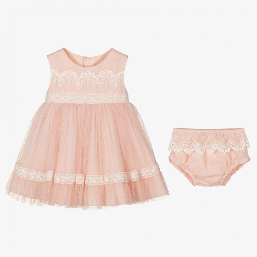 Abel & Lula - Girls Pink Tulle Dress Set | Childrensalon