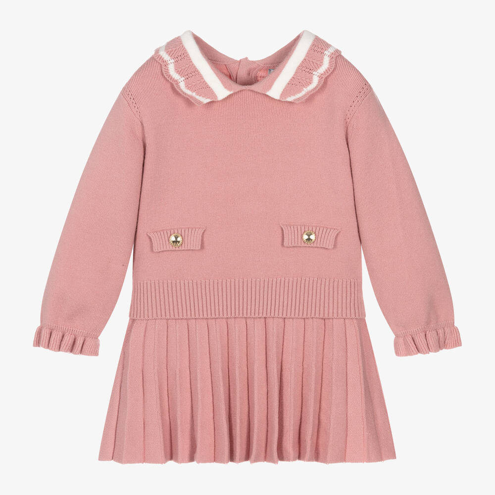 Abel & Lula - Girls Pink Viscose Knit Skirt Set | Childrensalon