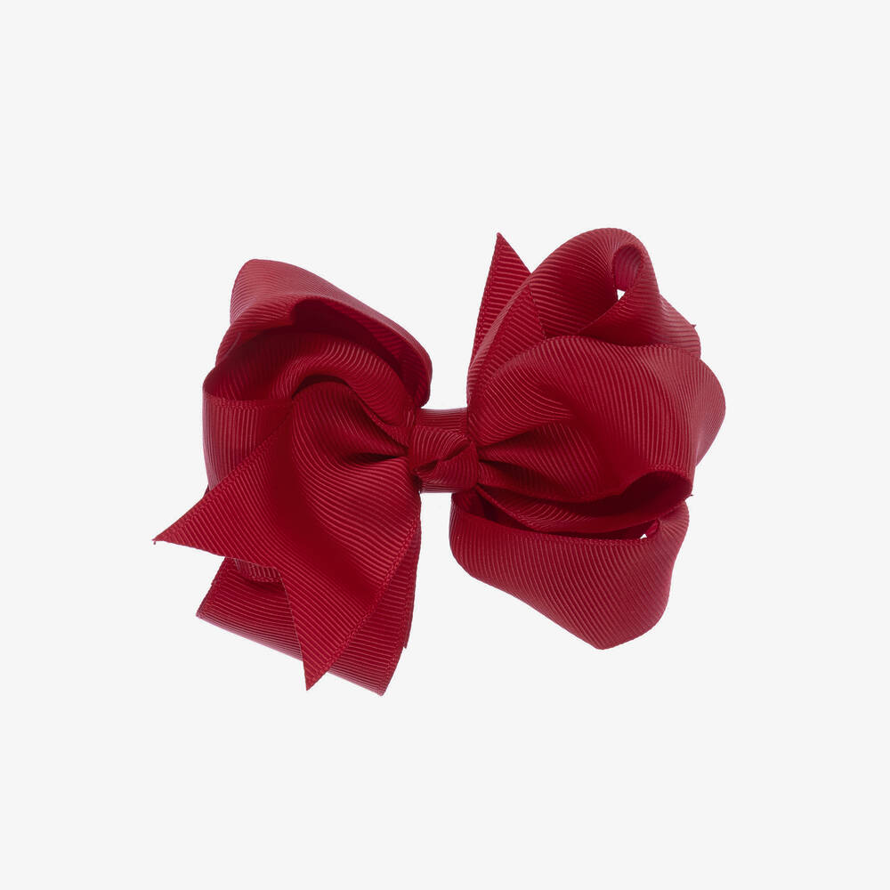 Abel & Lula - Girls Red Bow Hair Clip (12cm) | Childrensalon