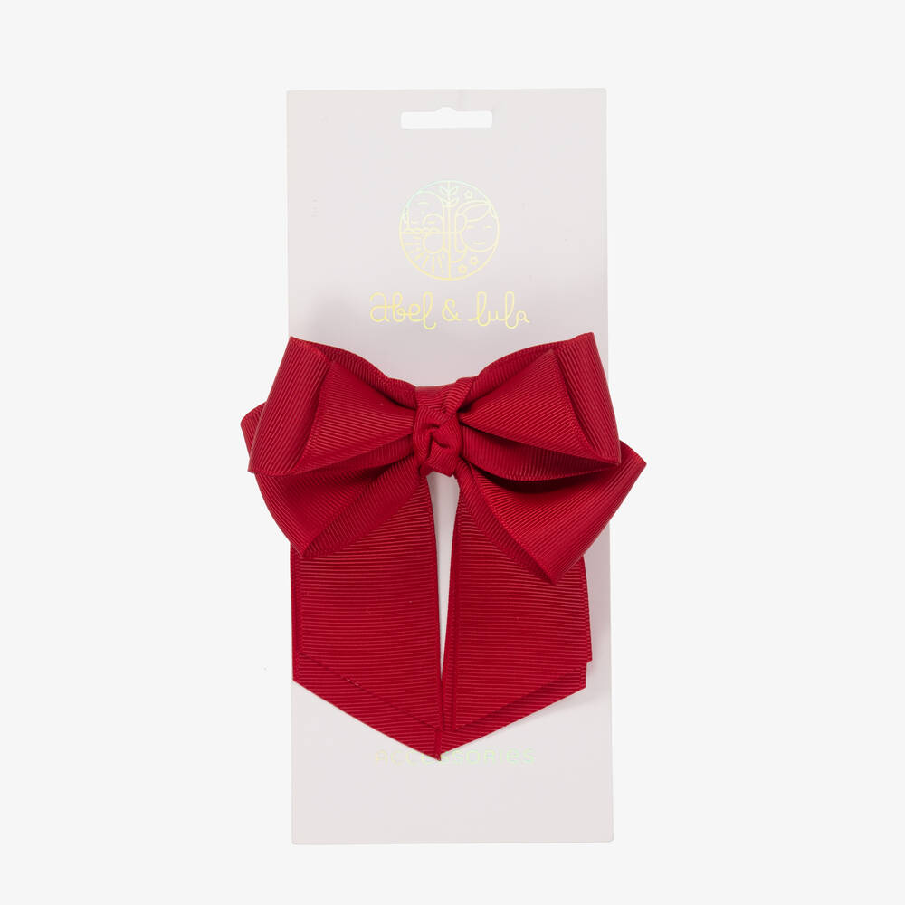 Abel & Lula Girls Red Bow Hair Clip
