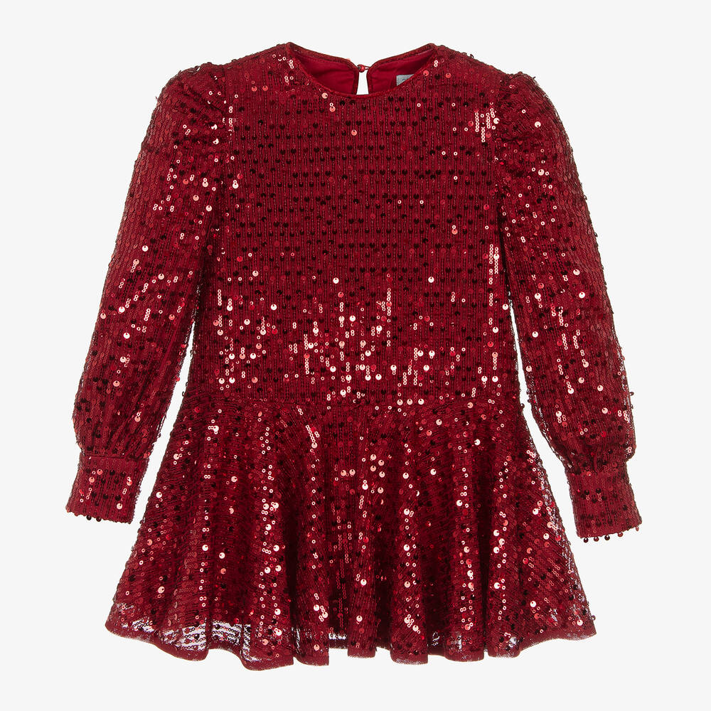 Abel & Lula - Girls Red Sequin Dress | Childrensalon