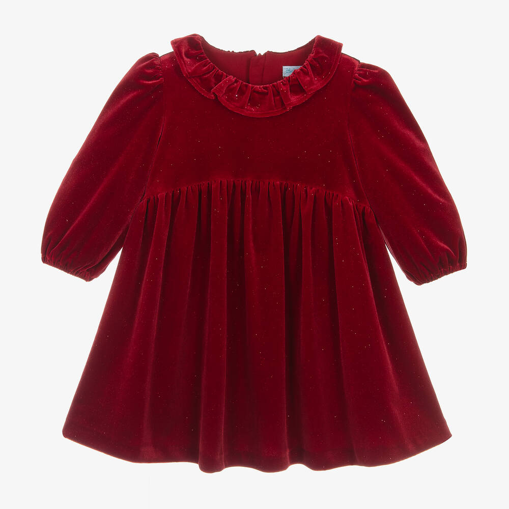 Abel & Lula - Girls Red Velvet Sparkle Dress | Childrensalon