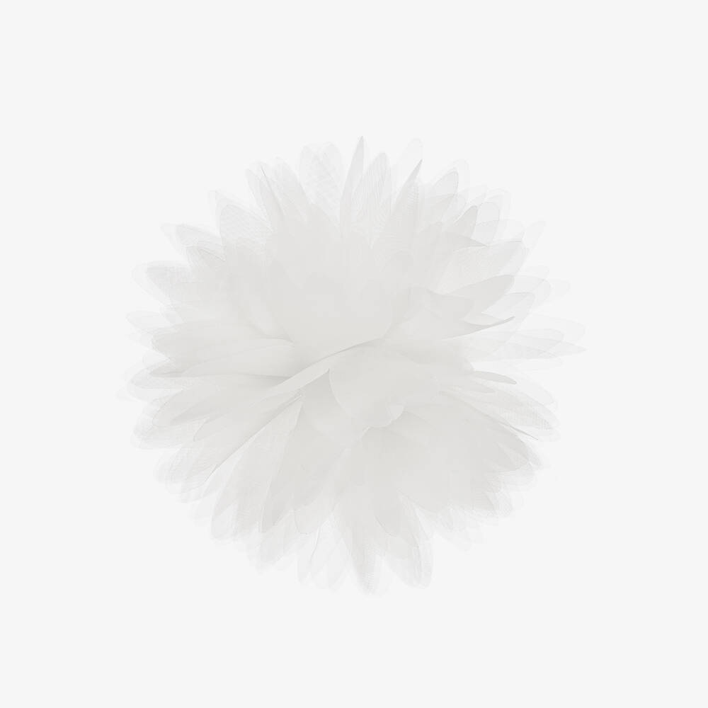 Abel & Lula - Girls White Flower Hair Clip (12cm) | Childrensalon