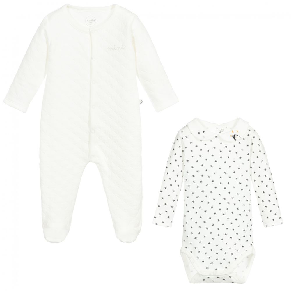 Absorba Ivory Babysuits (2 Pack) In White