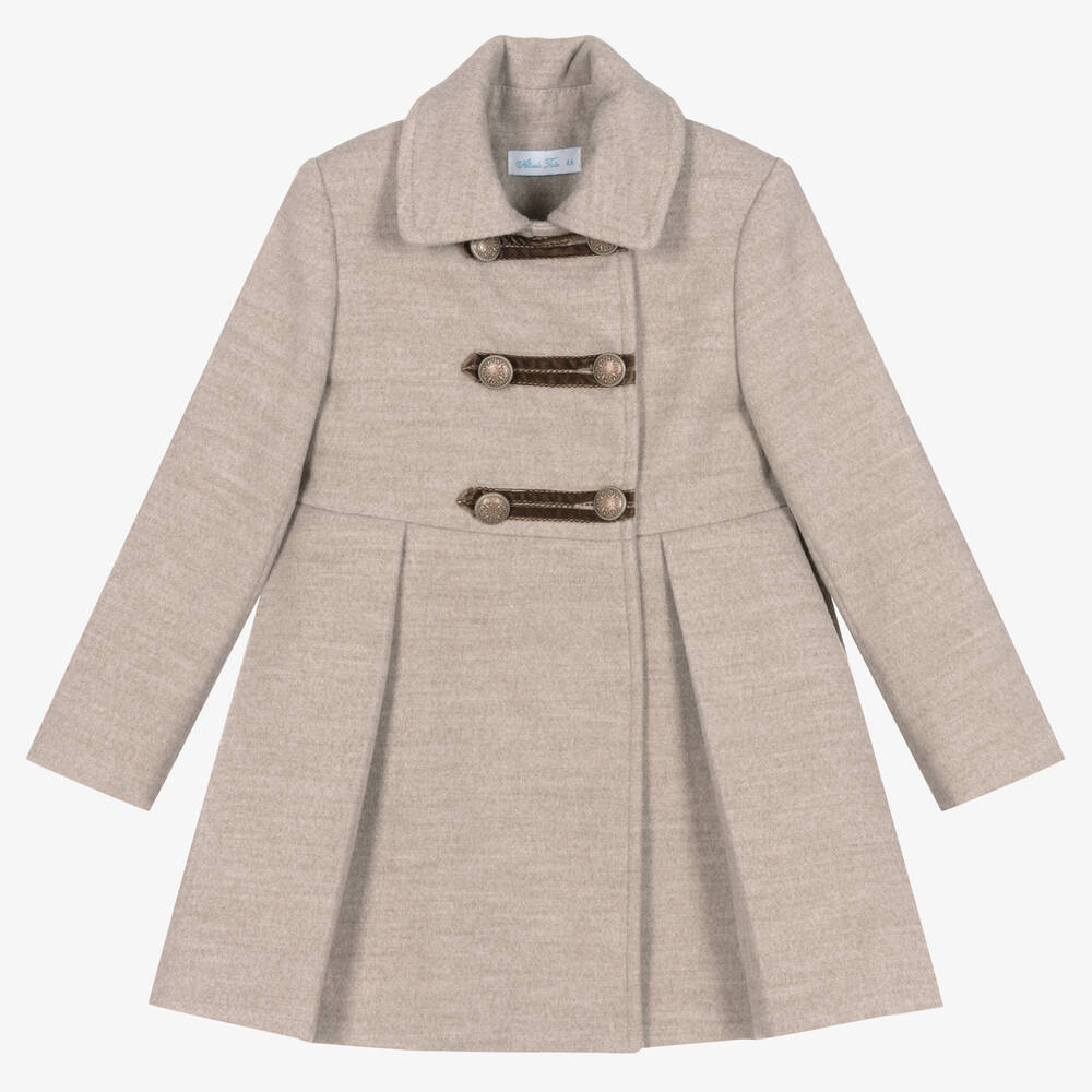 Abuela Tata - Girls Beige Traditional Coat | Childrensalon