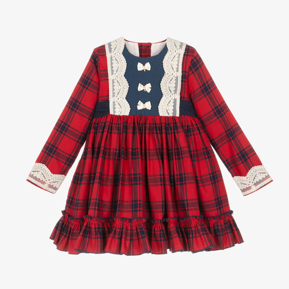 Abuela Tata - Girls Red Tartan Dress | Childrensalon