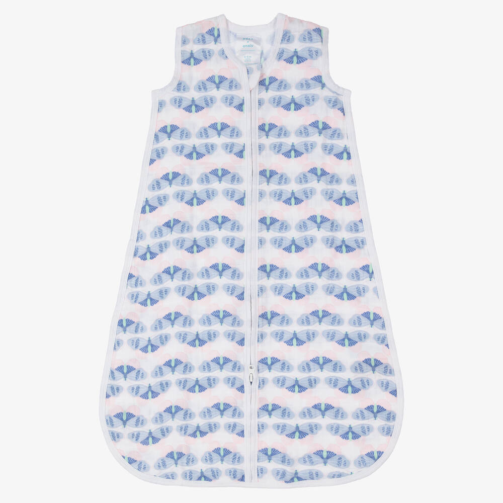 aden + anais - Baby Girls Blue Butterfly Sleeping Bag | Childrensalon
