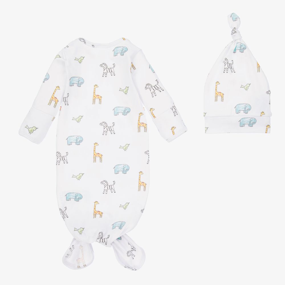 aden + anais - Baby White Day Gown & Hat Set | Childrensalon