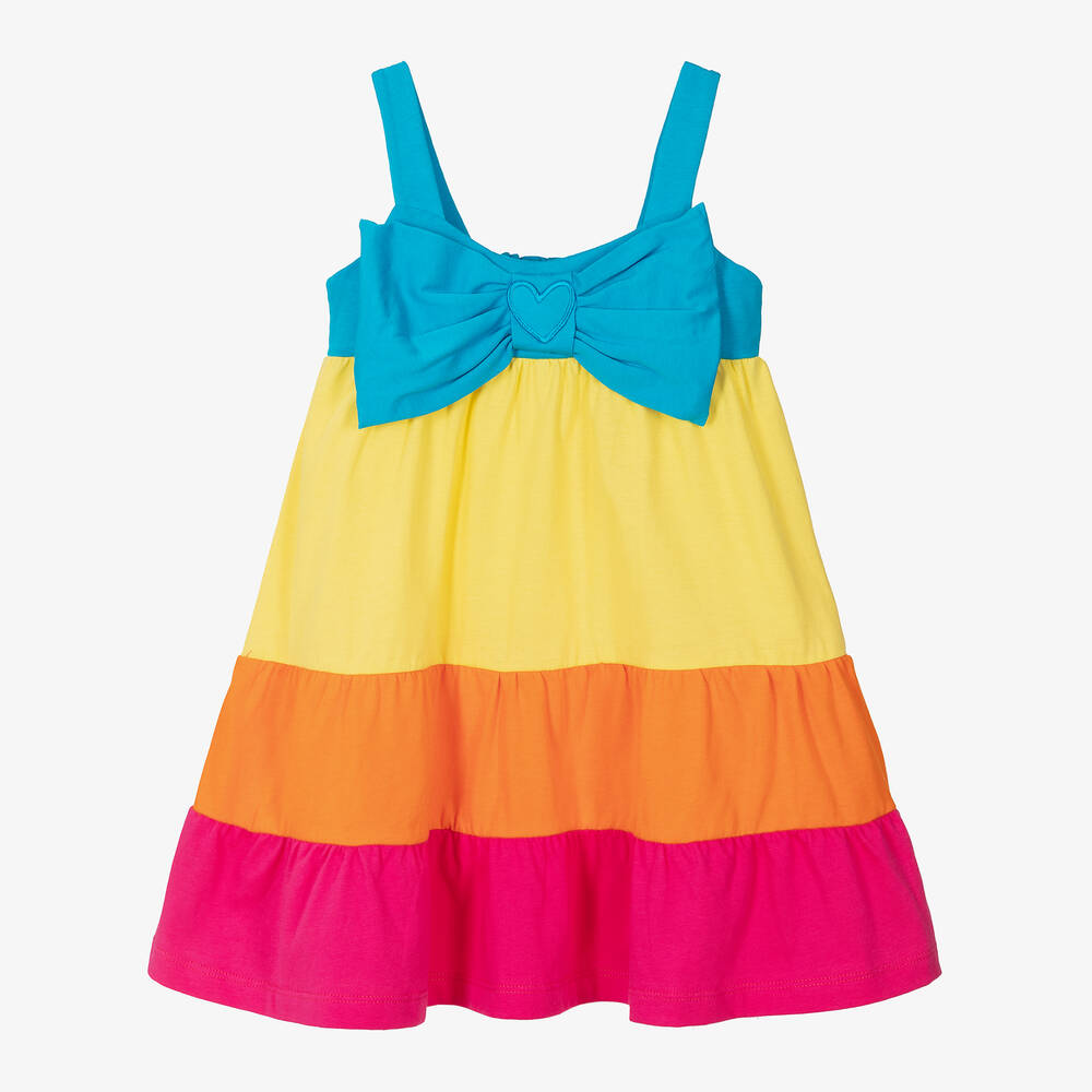 Agatha Ruiz de la Prada - Girls Blue & Yellow Cotton Dress | Childrensalon