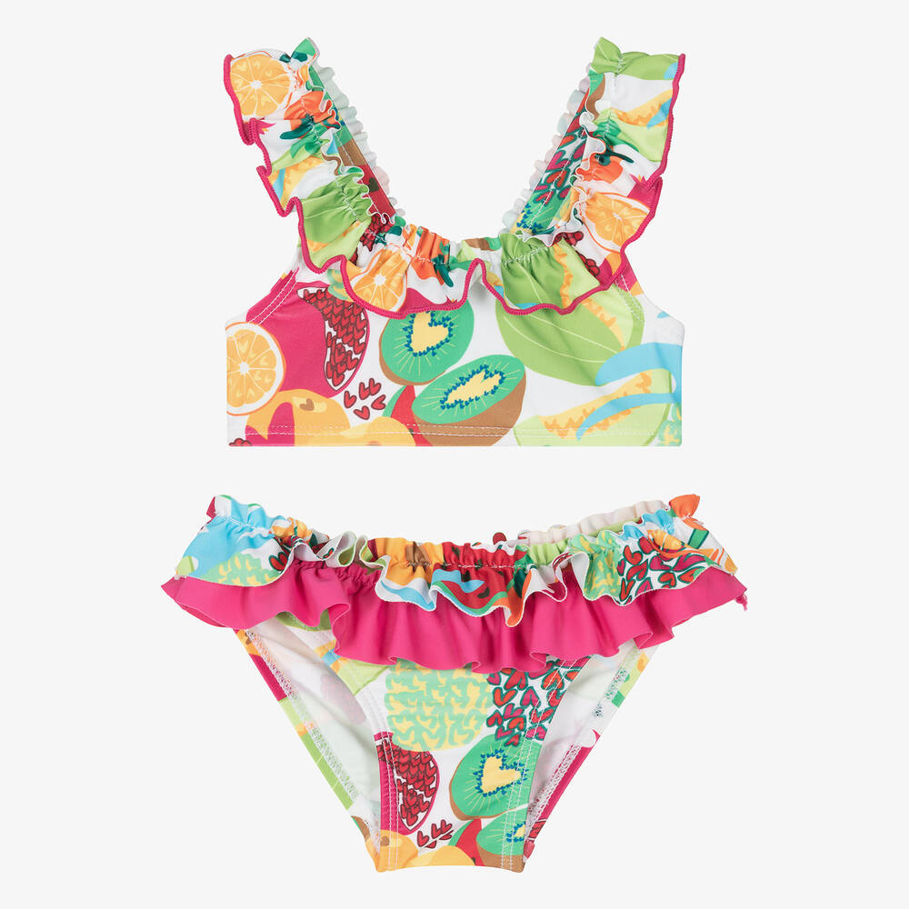 Agatha Ruiz de la Prada - Girls Colourful Fruit Print Bikini | Childrensalon