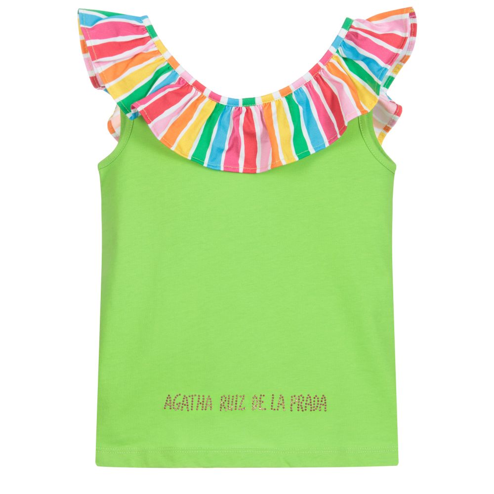 Agatha Ruiz De La Prada Babies'  Girls Green Cotton Top