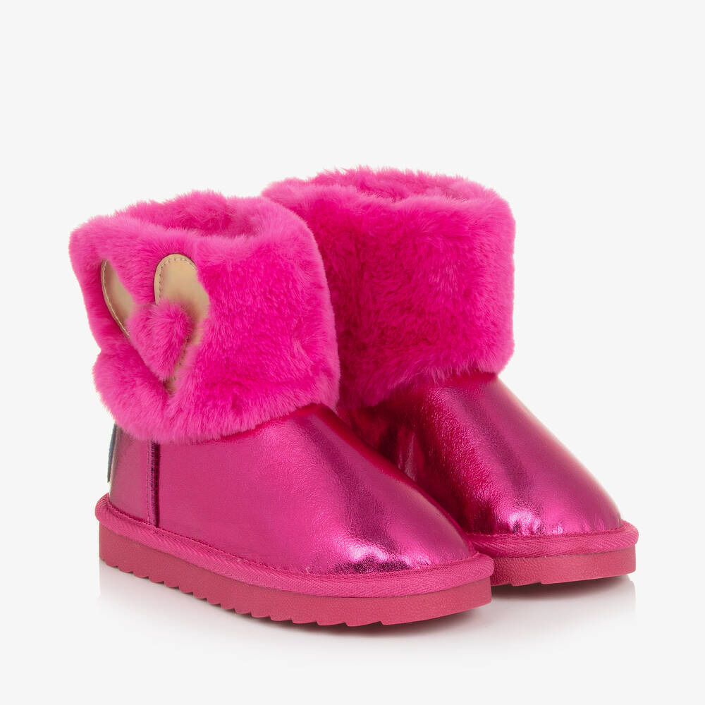 Agatha Ruiz de la Prada - Girls Metallic Pink Ankle Boots | Childrensalon