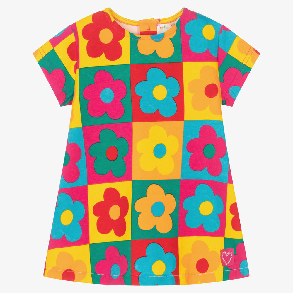 Agatha Ruiz de la Prada - Girls Multicolour Floral & Stripe Dress | Childrensalon