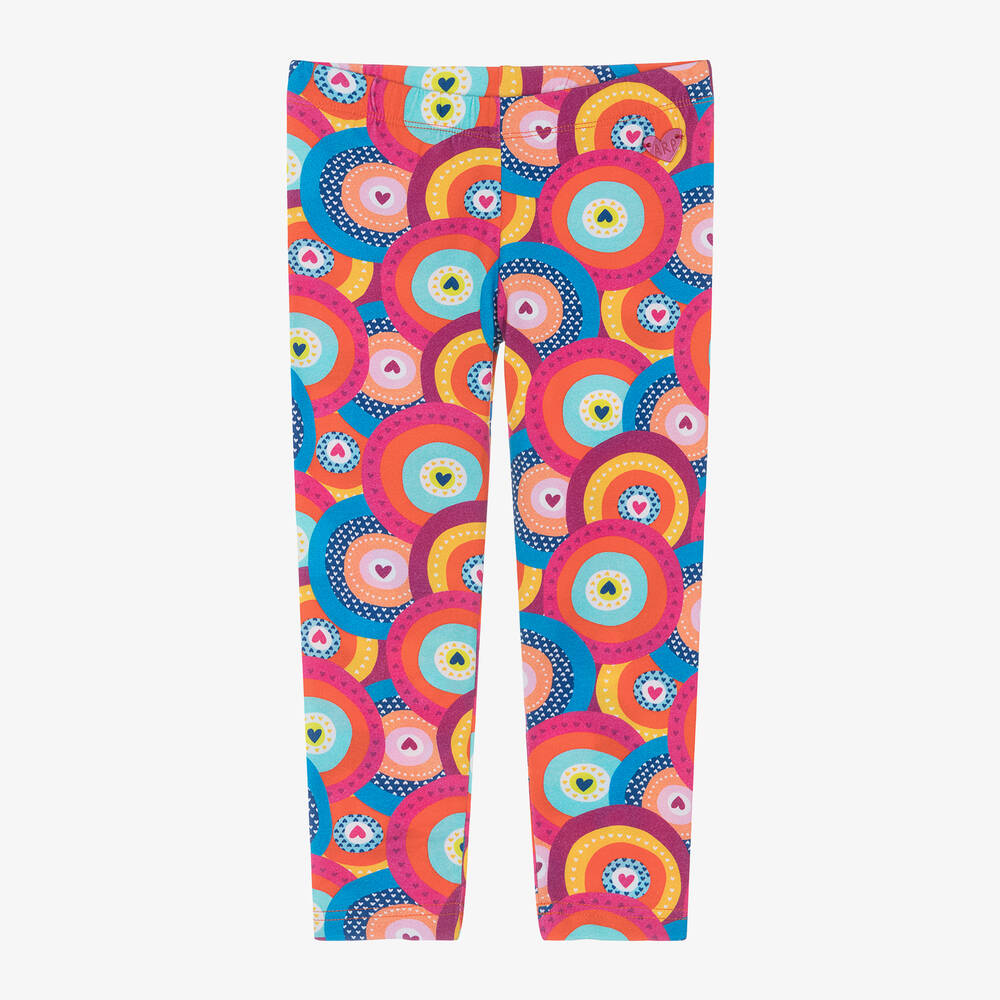 Agatha Ruiz de la Prada - Girls Pink Cotton Circle Print Leggings | Childrensalon