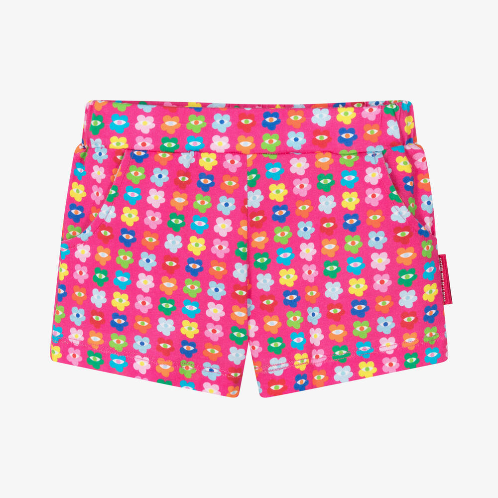 Shop Agatha Ruiz De La Prada Girls Pink Cotton Floral Shorts