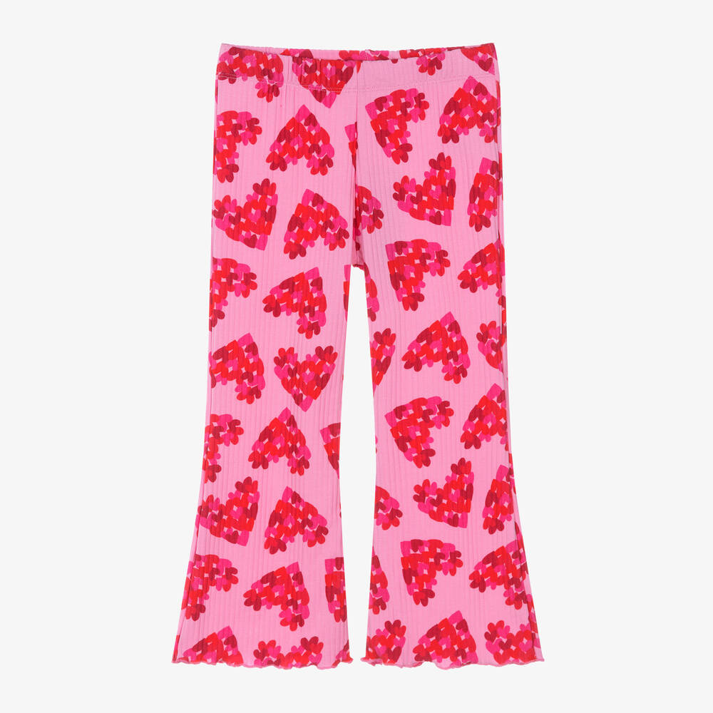 Agatha Ruiz de la Prada - Girls Pink Heart Flared Trousers | Childrensalon