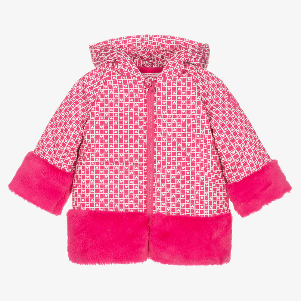Agatha Ruiz De La Prada Kids'  Girls Pink Heart Hooded Coat