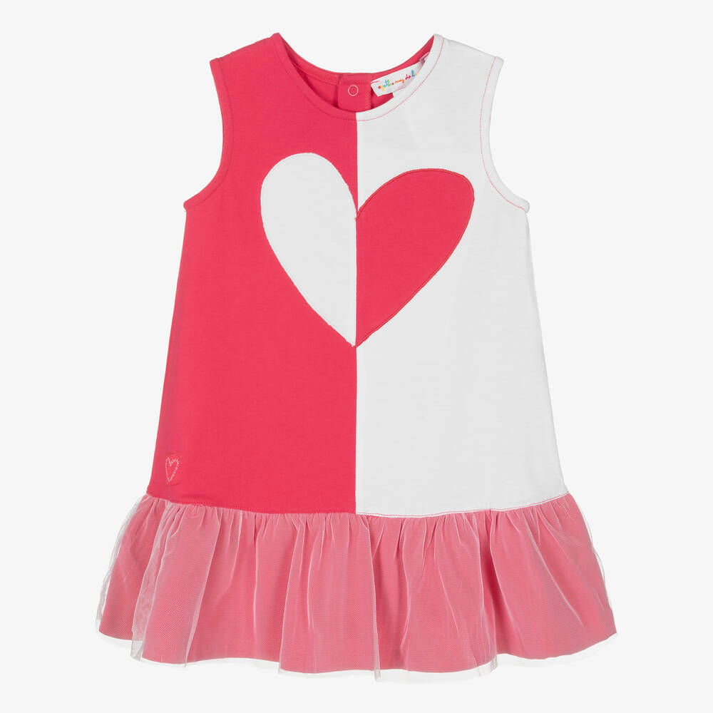 Agatha Ruiz De La Prada Babies'  Girls Pink & White Heart Dress