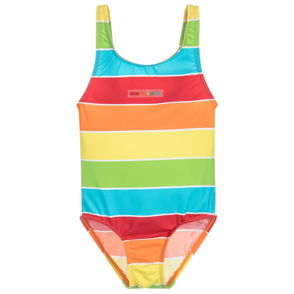 Agatha Ruiz de la Prada - Girls Striped Swimsuit | Childrensalon