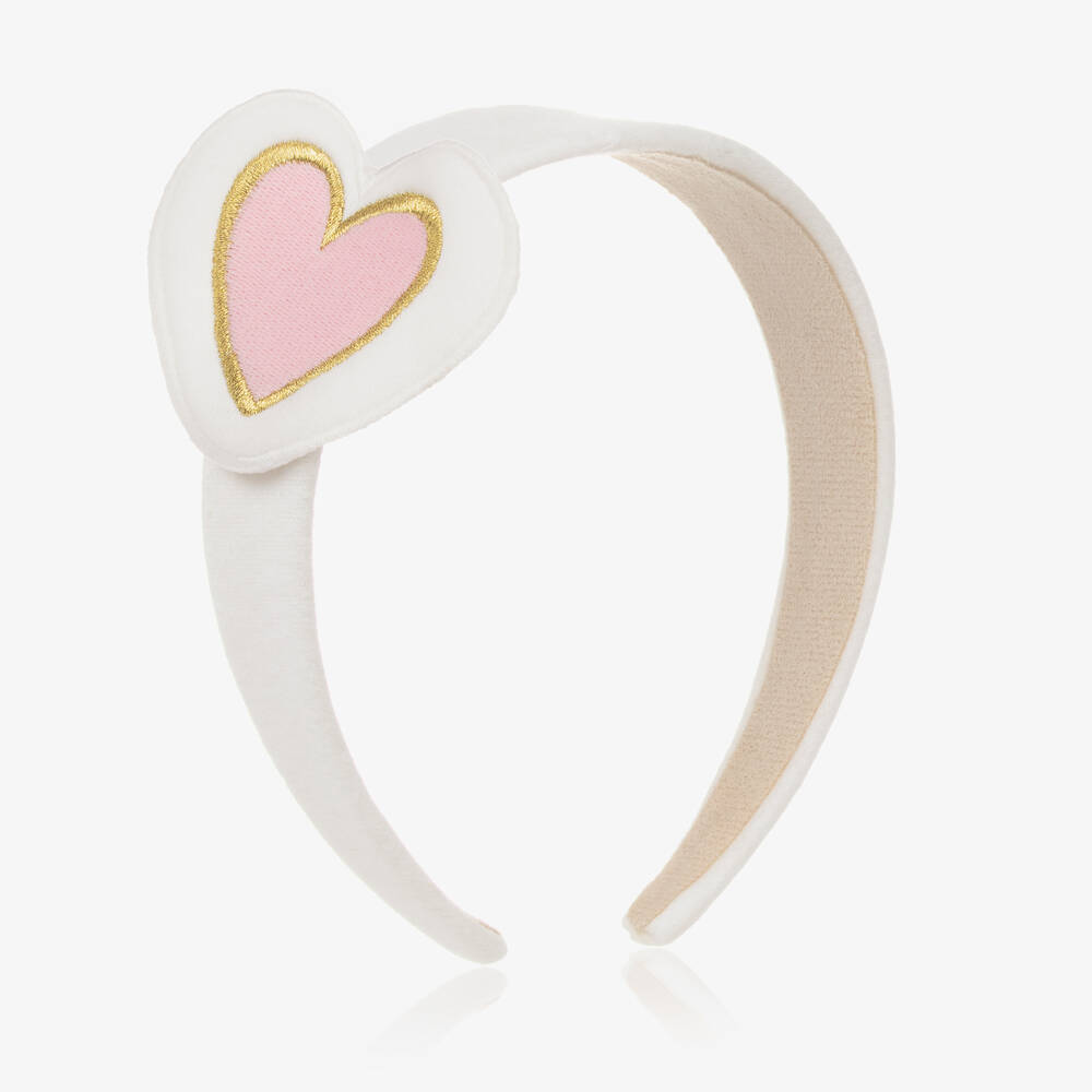 Agatha Ruiz de la Prada - Girls White Heart Hairband | Childrensalon