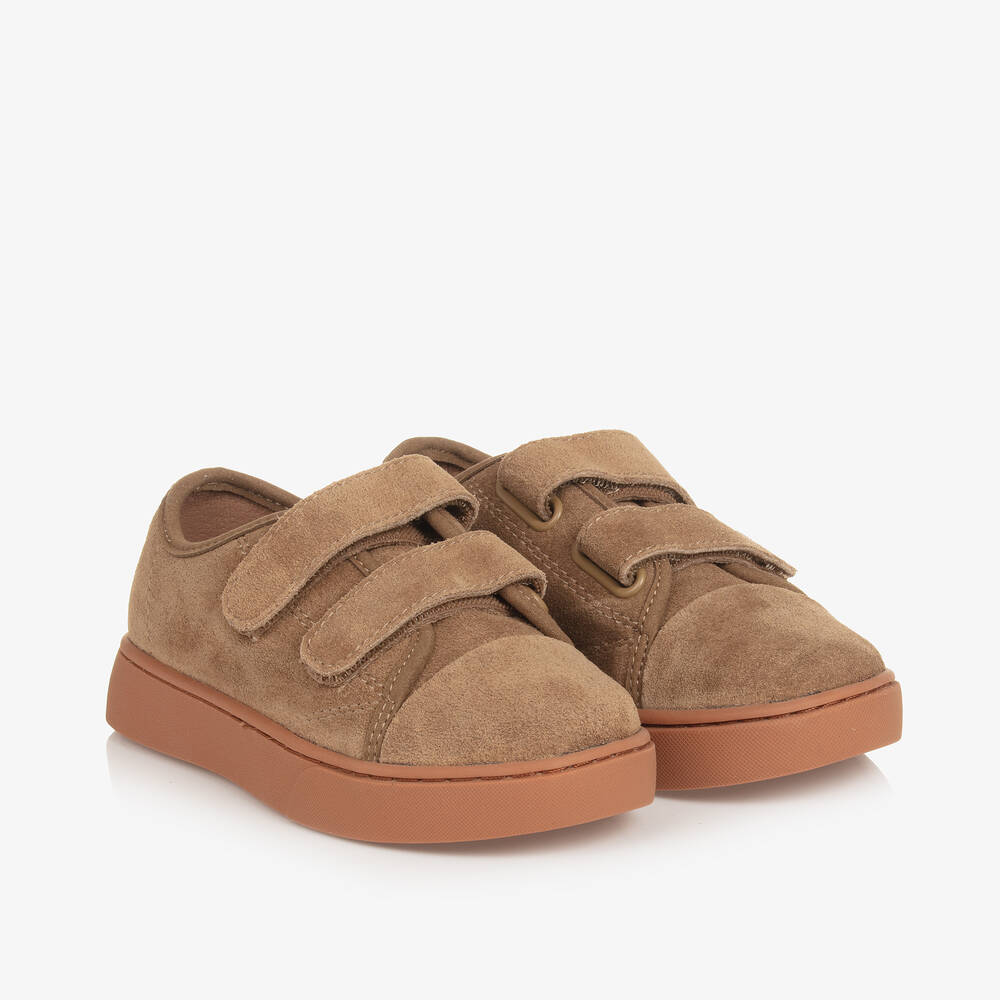 Age of Innocence - Boys Beige Suede Leather Velcro Trainers | Childrensalon
