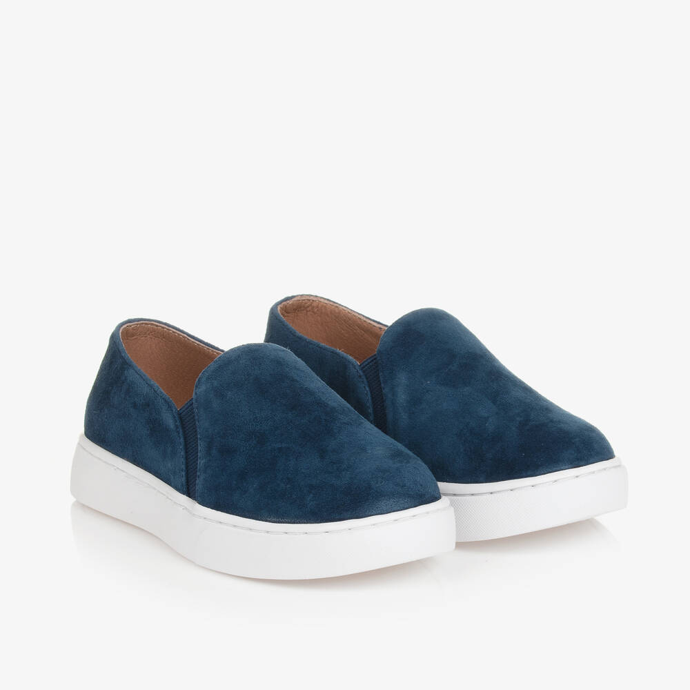 Age of Innocence - Boys Blue Suede Leather Slip-On Shoes | Childrensalon