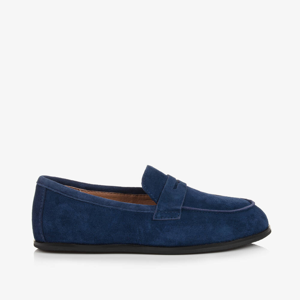 Age Of Innocence Kids' Boys Navy Blue Suede Leather Loafers