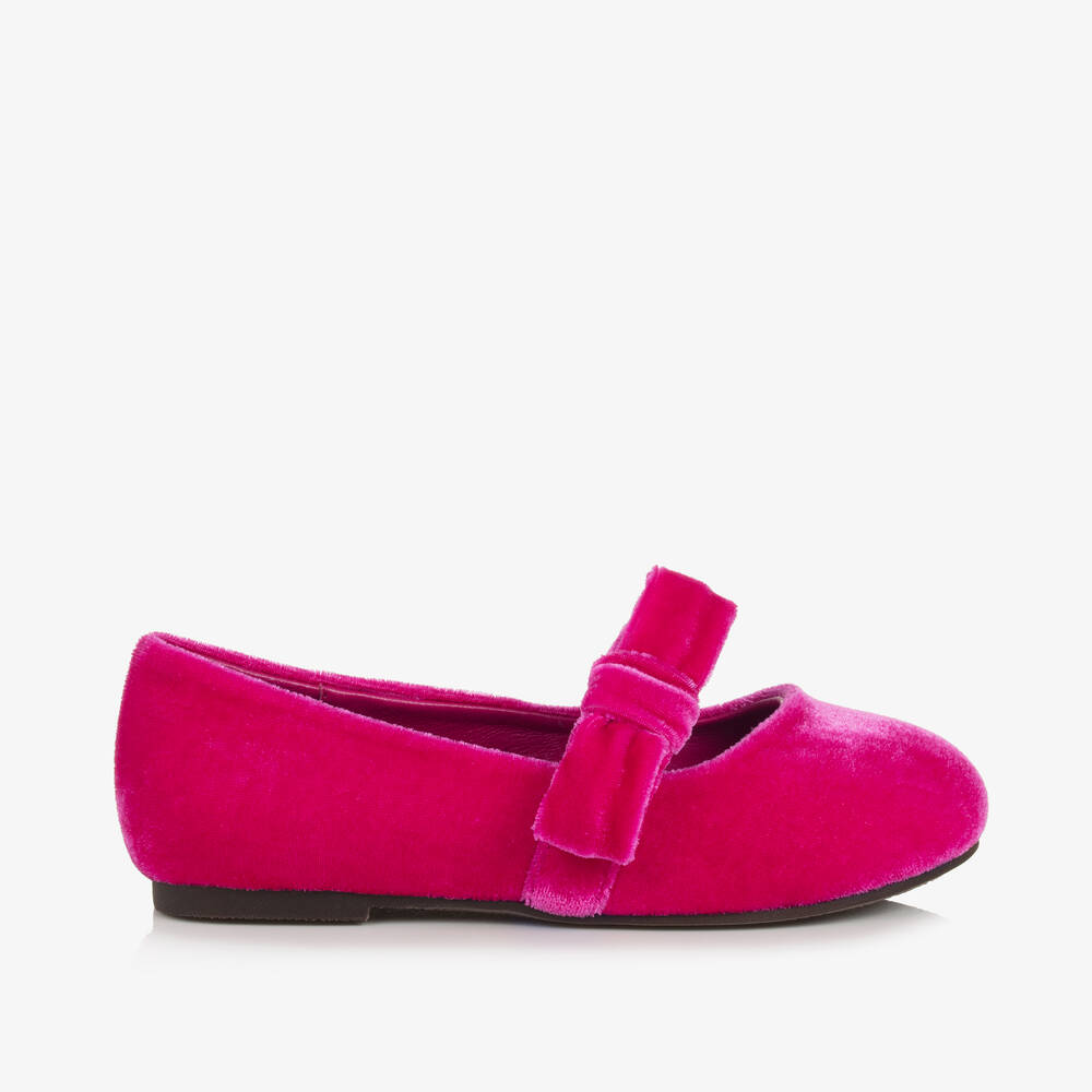 Age Of Innocence Babies' Girls Fuchsia Pink Velvet Shoes