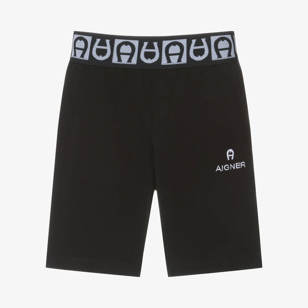 AIGNER - Baby Boys Black Cotton Jersey Shorts | Childrensalon