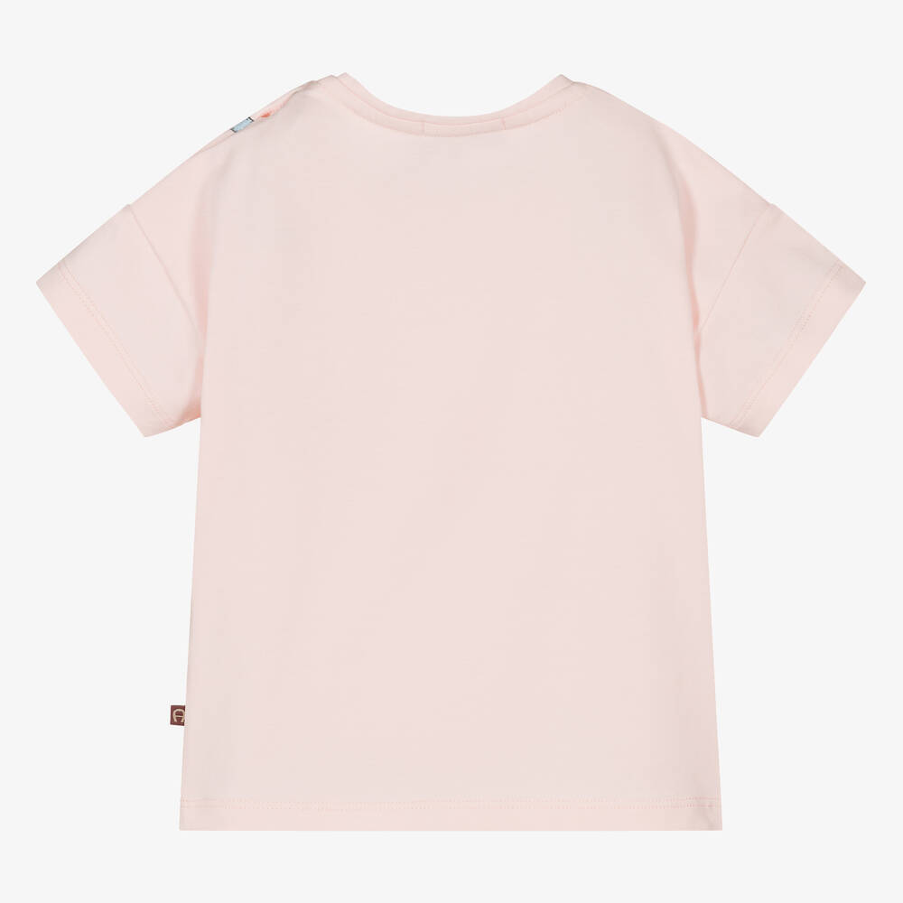 AIGNER - Baby Girls Pink Cotton Handbag T-Shirt | Childrensalon