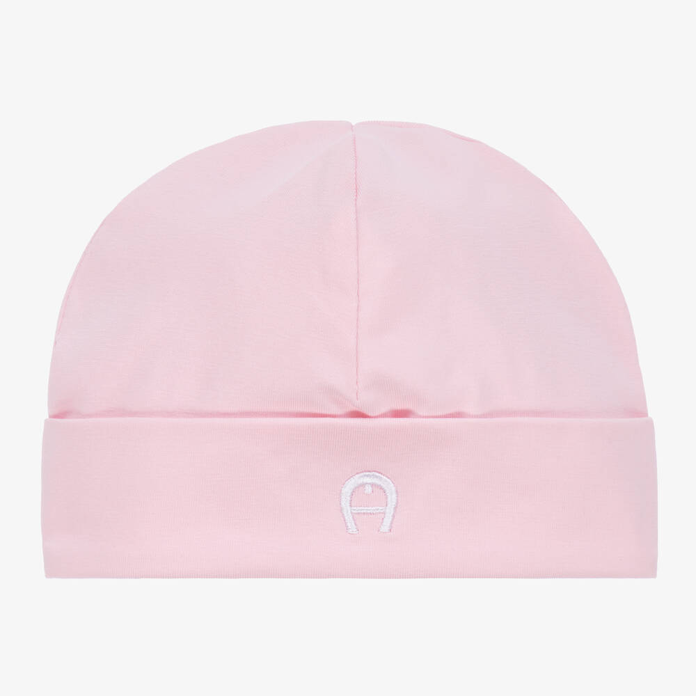 Aigner Baby Girls Pink Logo Pima Cotton Hat