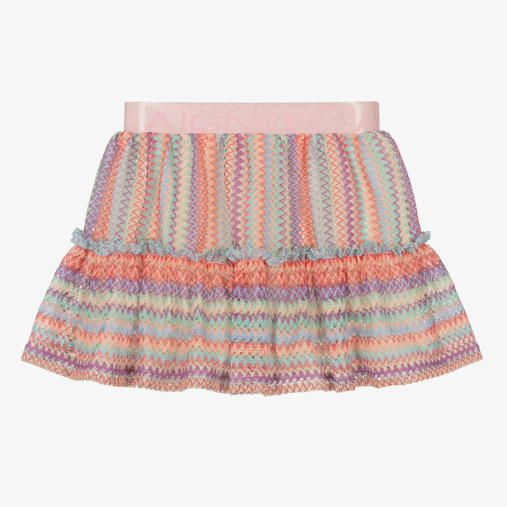 Aigner Baby Girls Pink Zigzag Crochet Skirt