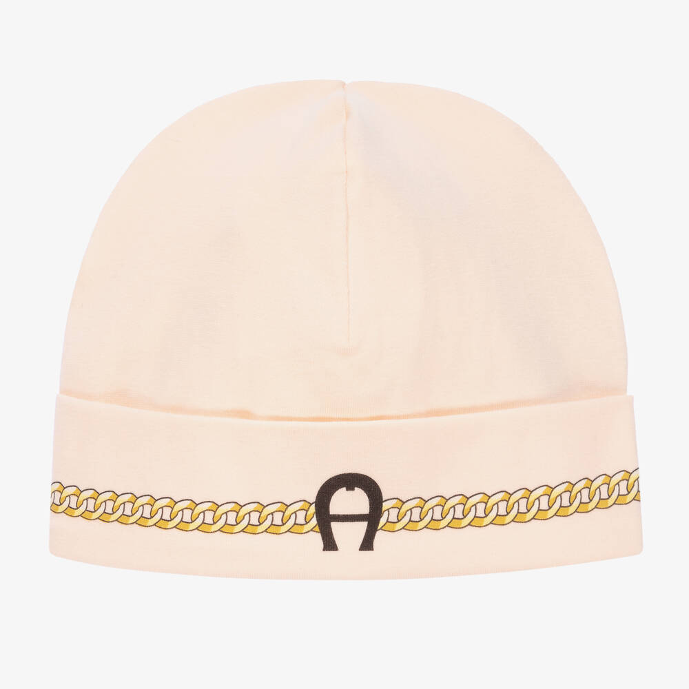 AIGNER - Pink Cotton Baby Hat | Childrensalon