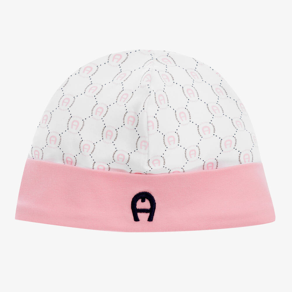 Aigner Girls Pink Pima Cotton Baby Hat