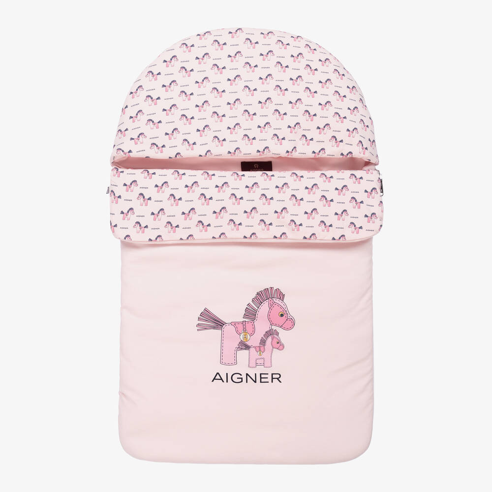 AIGNER - Pink Pima Cotton Baby Nest (71cm) | Childrensalon