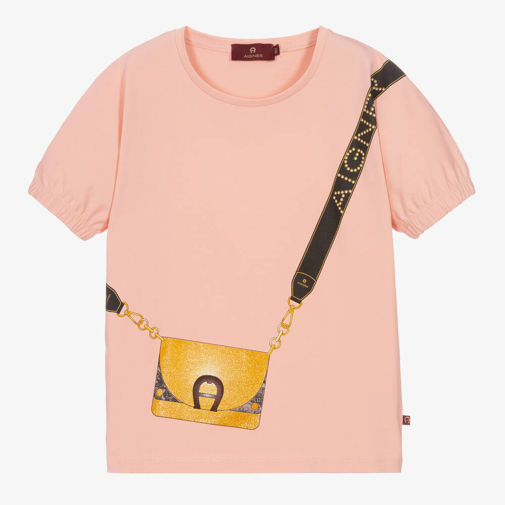 Aigner Teen Girls Pink Cotton T-shirt