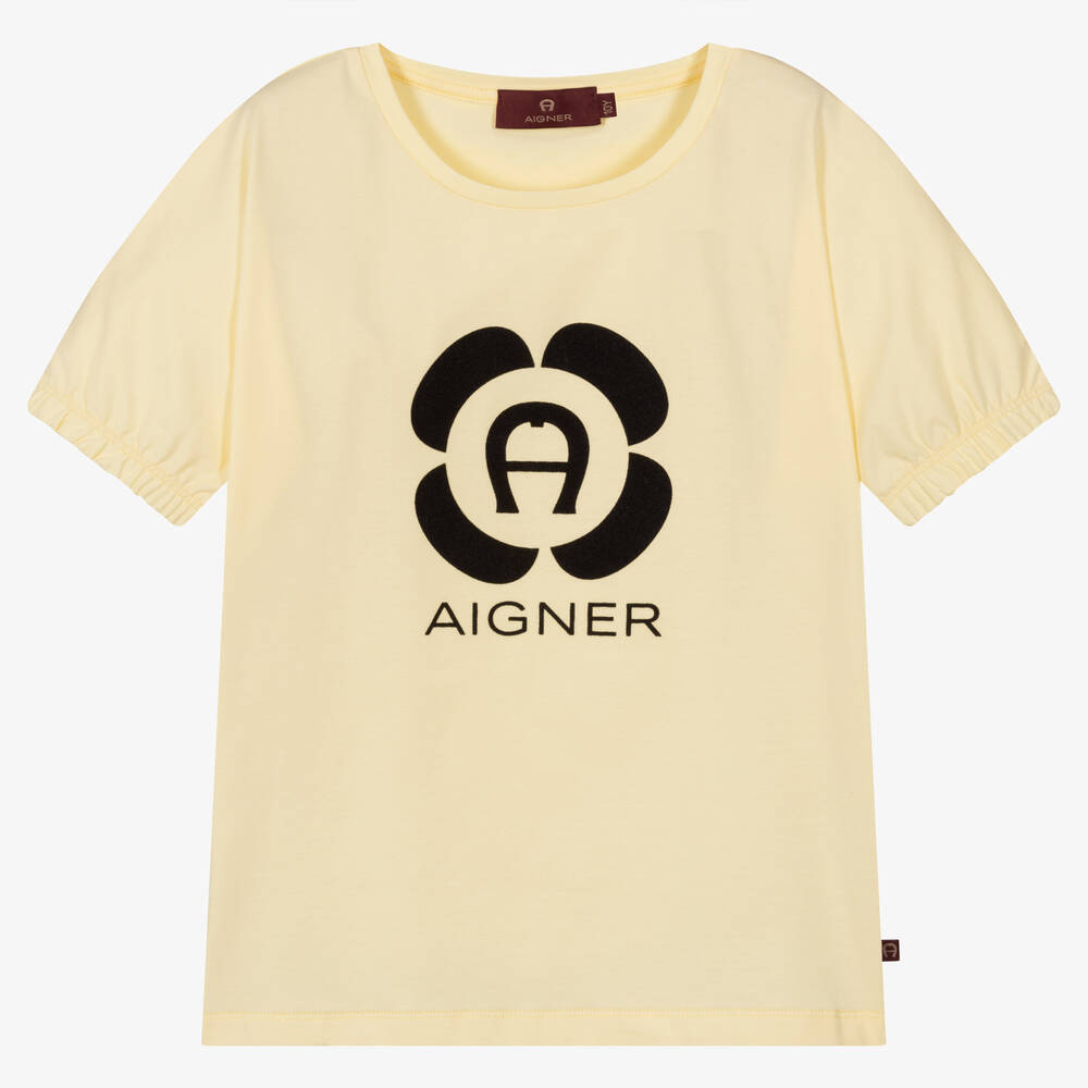 Aigner Teen Girls Yellow Logo T-shirt