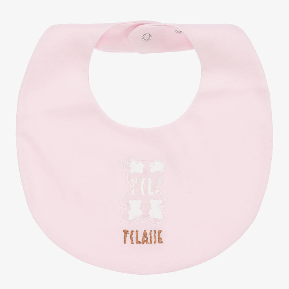 Alviero Martini Baby Girls Pink Teddy Logo Bib