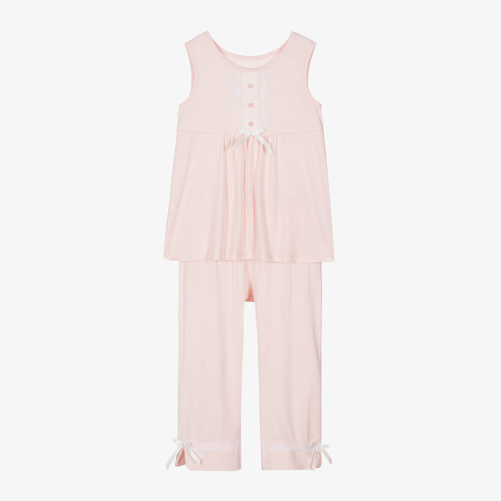 AMIKI Children - Girls Pale Pink Micromodal Pyjamas | Childrensalon