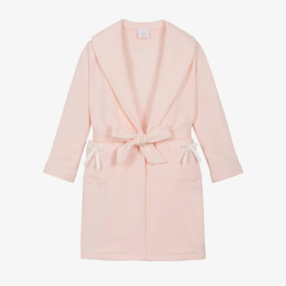 AMIKI Children - Girls Pink Cotton Dressing Gown | Childrensalon