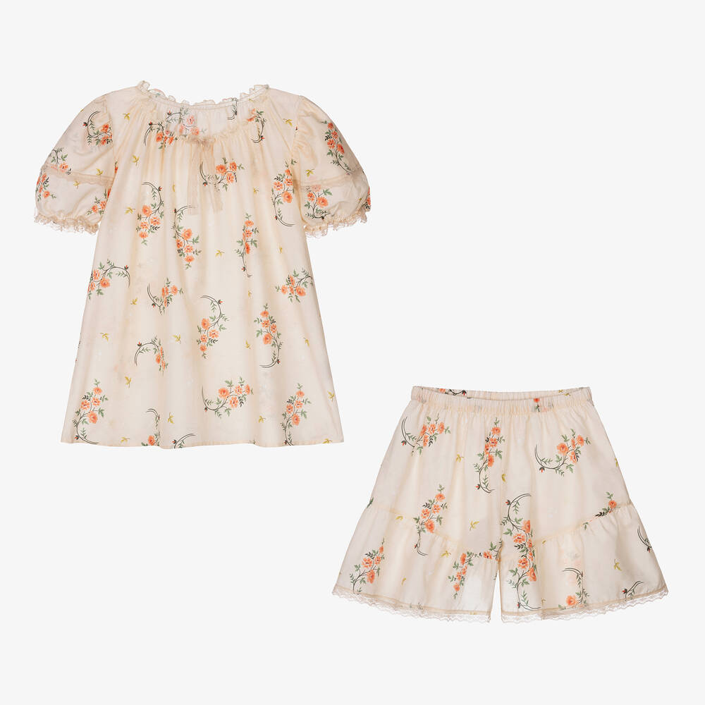 AMIKI Children - Teen Girls Orange Cotton & Silk Pyjamas | Childrensalon