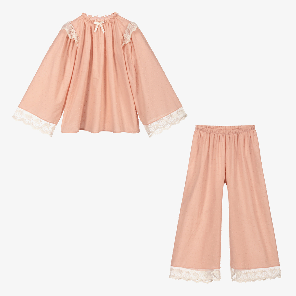 Amiki Children Girls Teen Pink Cotton Pyjamas