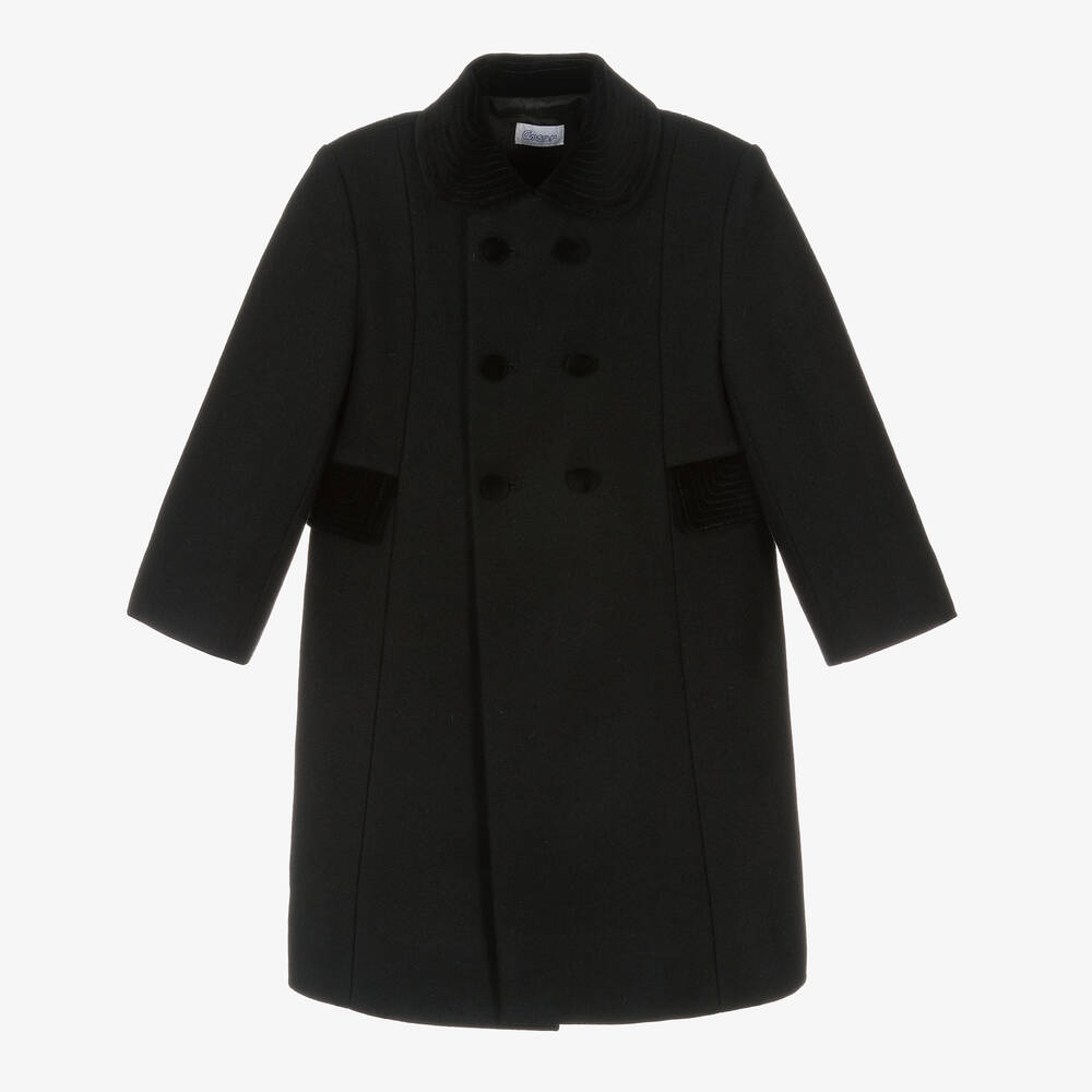 Ancar - Manteau classique noir en laine | Childrensalon