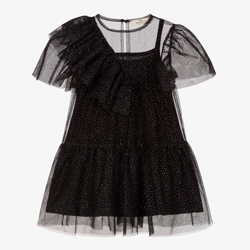 Andorine Babies' Girls Black Tulle Dress