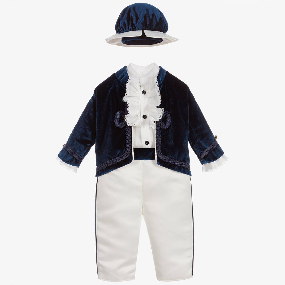Andreeatex - Boys Blue Velvet Suit Set | Childrensalon